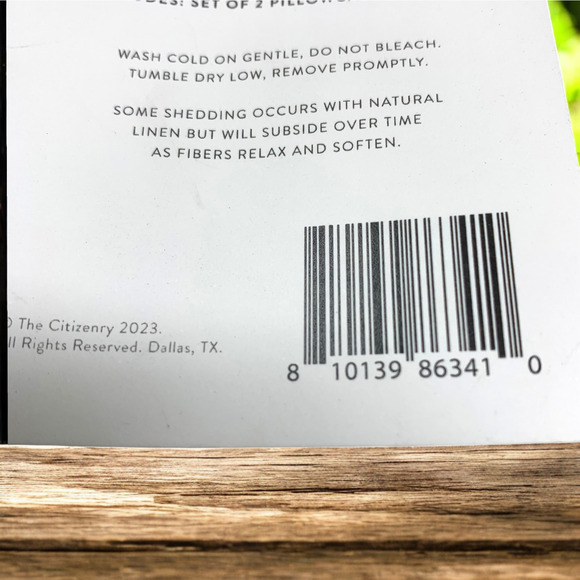 NEW The Citizenry Stonewashed Linen Pillowcases in Charcoal 2 Pieces Minimalist - Picture 6 of 6